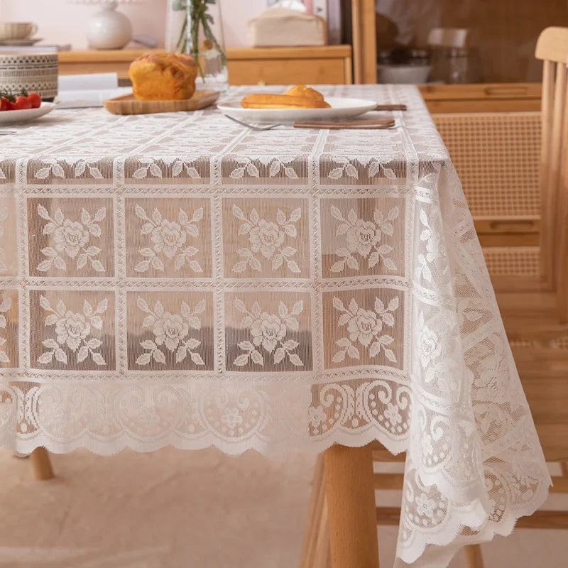 Beige Lace Tablecloth for Elegant Home Decoration - Smarsty