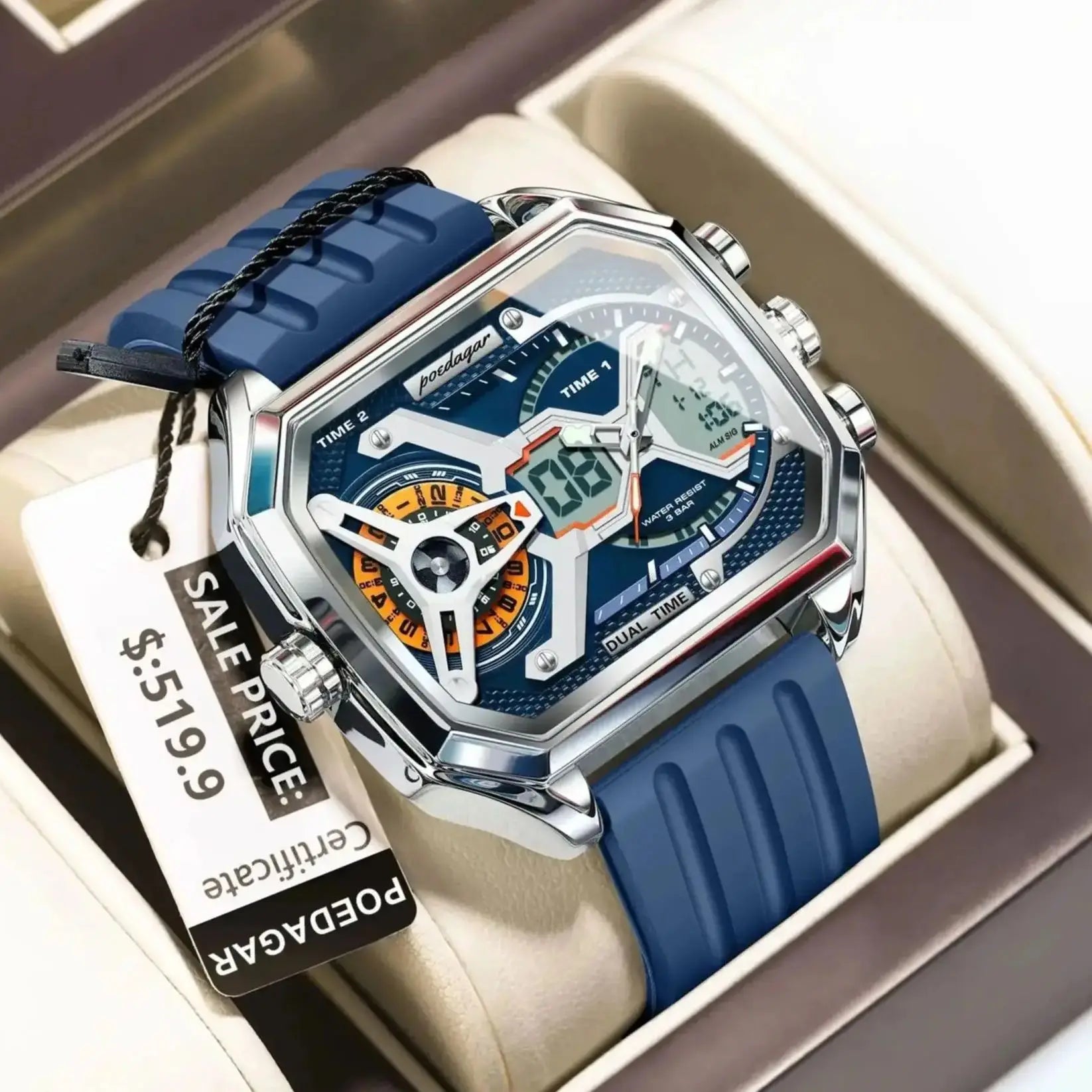 Luxury Men’s Luminous Quartz Watch with LED Calendar - Smarsty