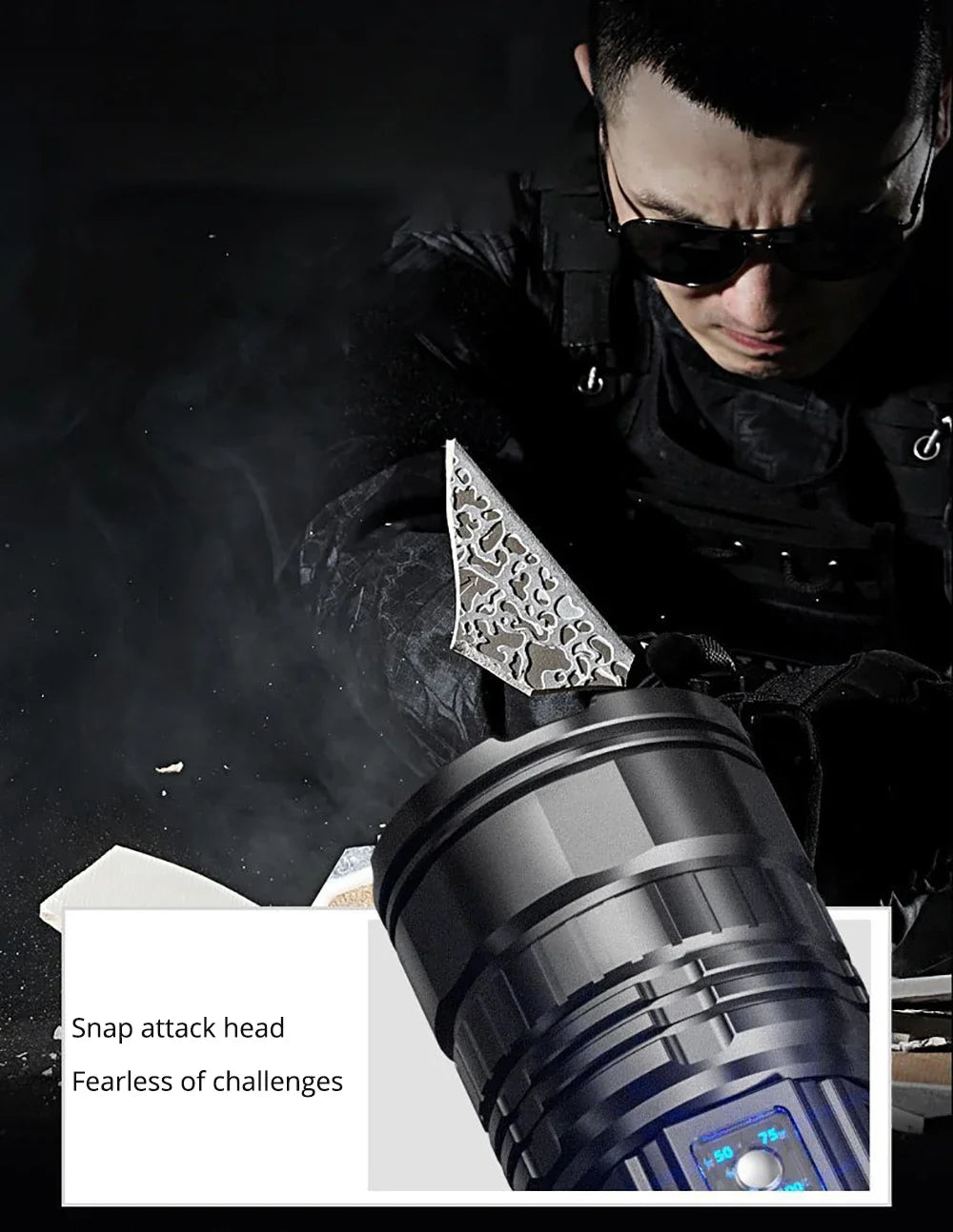 Ultra Bright LED Flashlight Powerful Tactical Torch 15000mah Built-in Battery Emergency Camping Spotlights With Tail Light by Smarsty