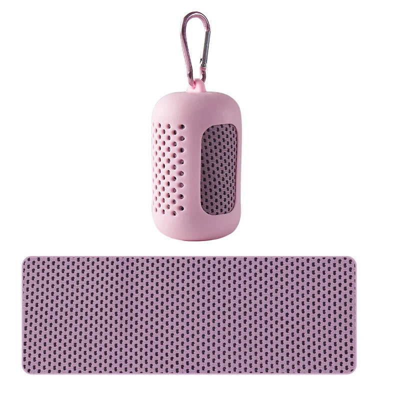 Portable Circular Silicone Wrapped Cold Towel Cooling Towel Quick Drying Polyester Fiber Towels Beach Accessories Sport Fitness - Smarsty