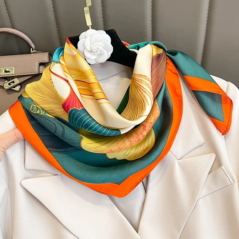 Satin Silk Square Scarf for Women Sun Protection - Smarsty