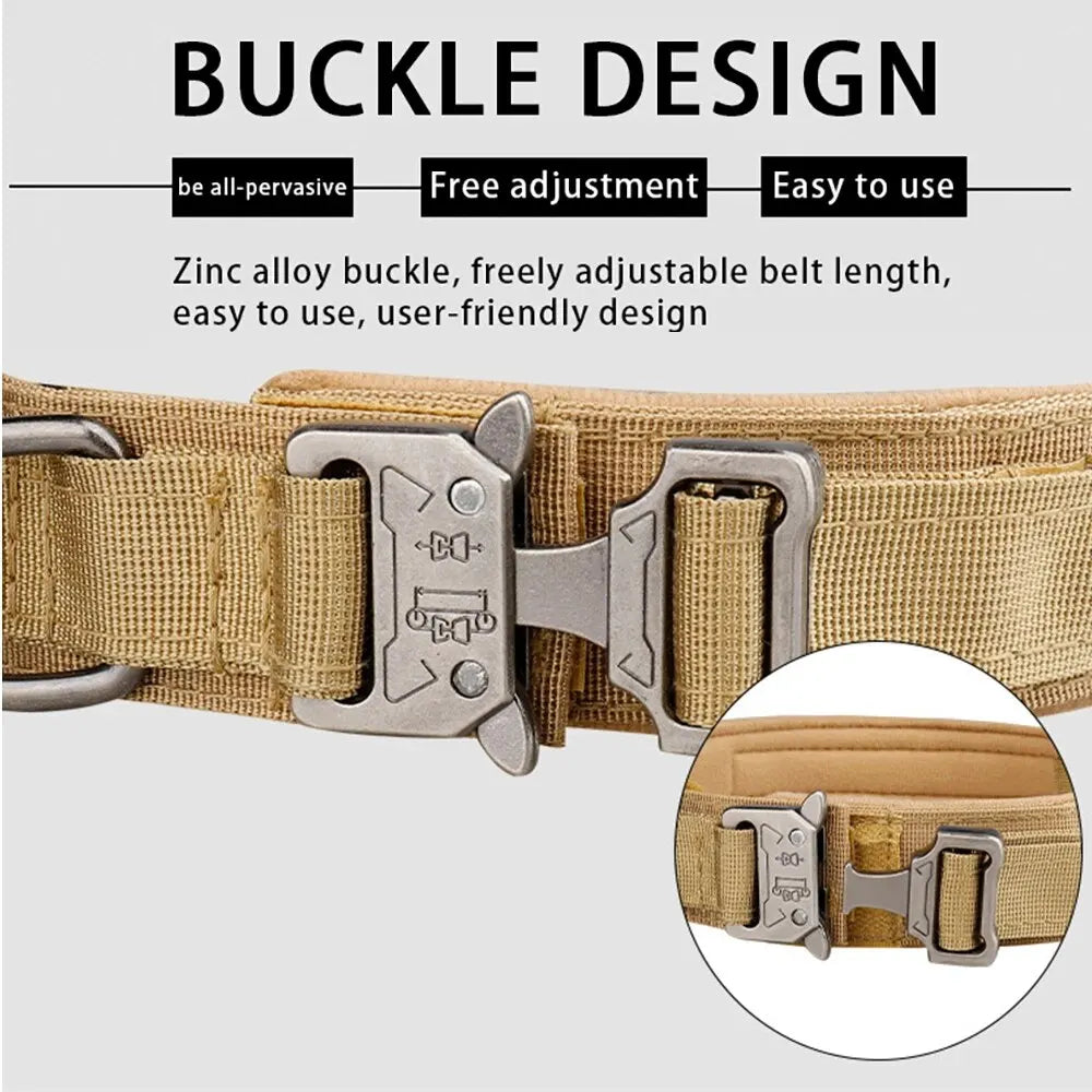 Tactical Nylon Dog Collar with Metal Buckle - Smarsty