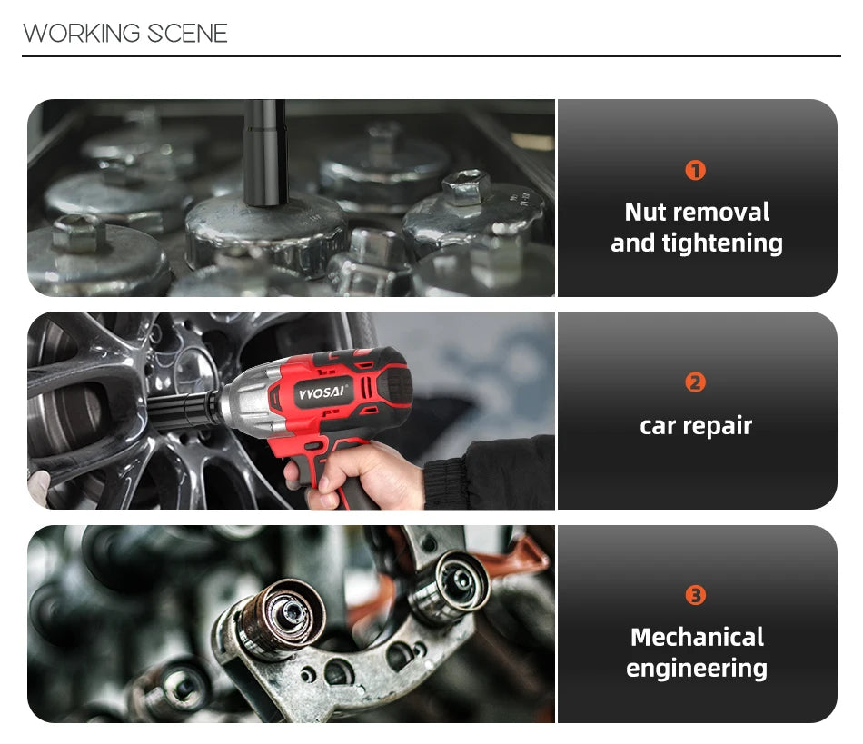 Cordless Electric Wrench 600N.m High Torque Power Tool - Smarsty