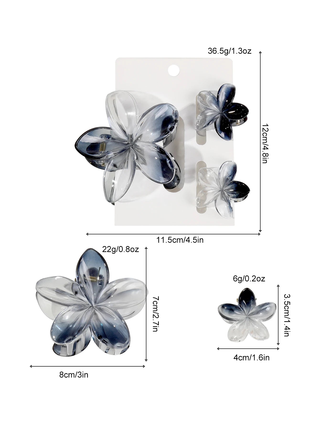 Hawaiian Flower Hair Claw Clips For Thin Hair Lightweight - Smarsty