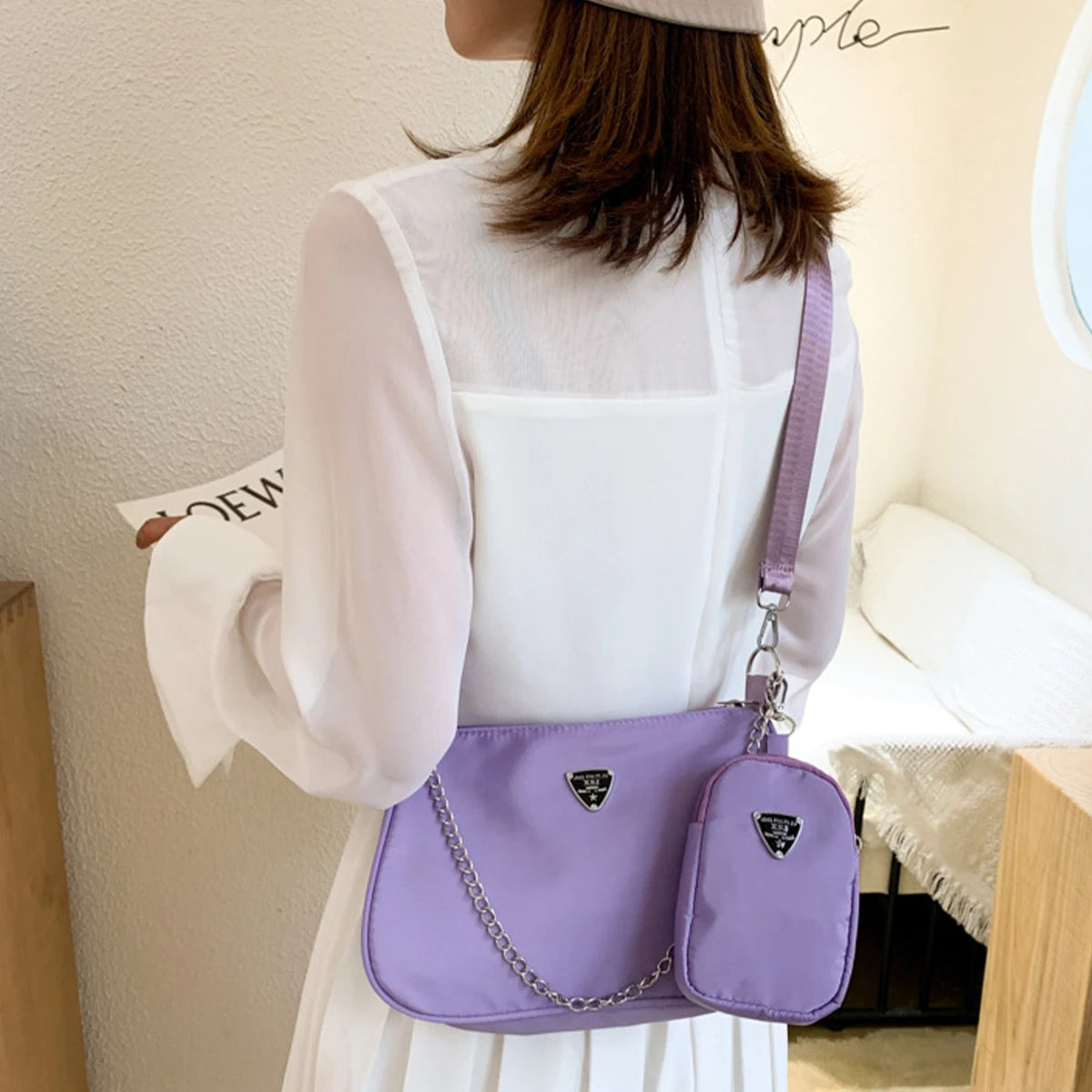 Nylon Crossbody Bag For Women Portable Casual Style - Smarsty