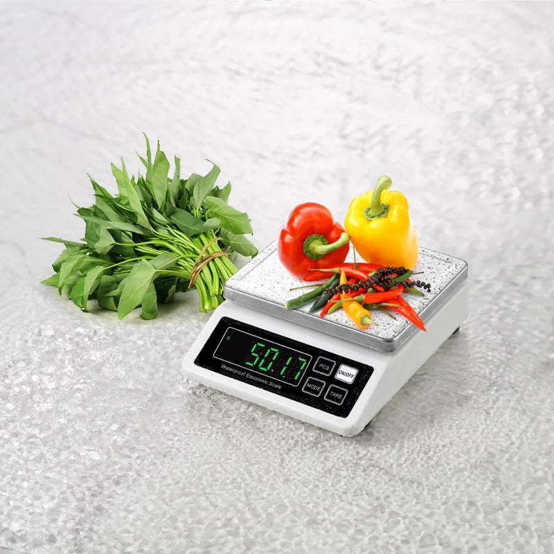 Rechargeable Kitchen Scale IP67 Fully Waterproof Home Kitchen Scale 0.1g/1g High Precision Electronic Balance 3kg/5kg/10kg/15kg