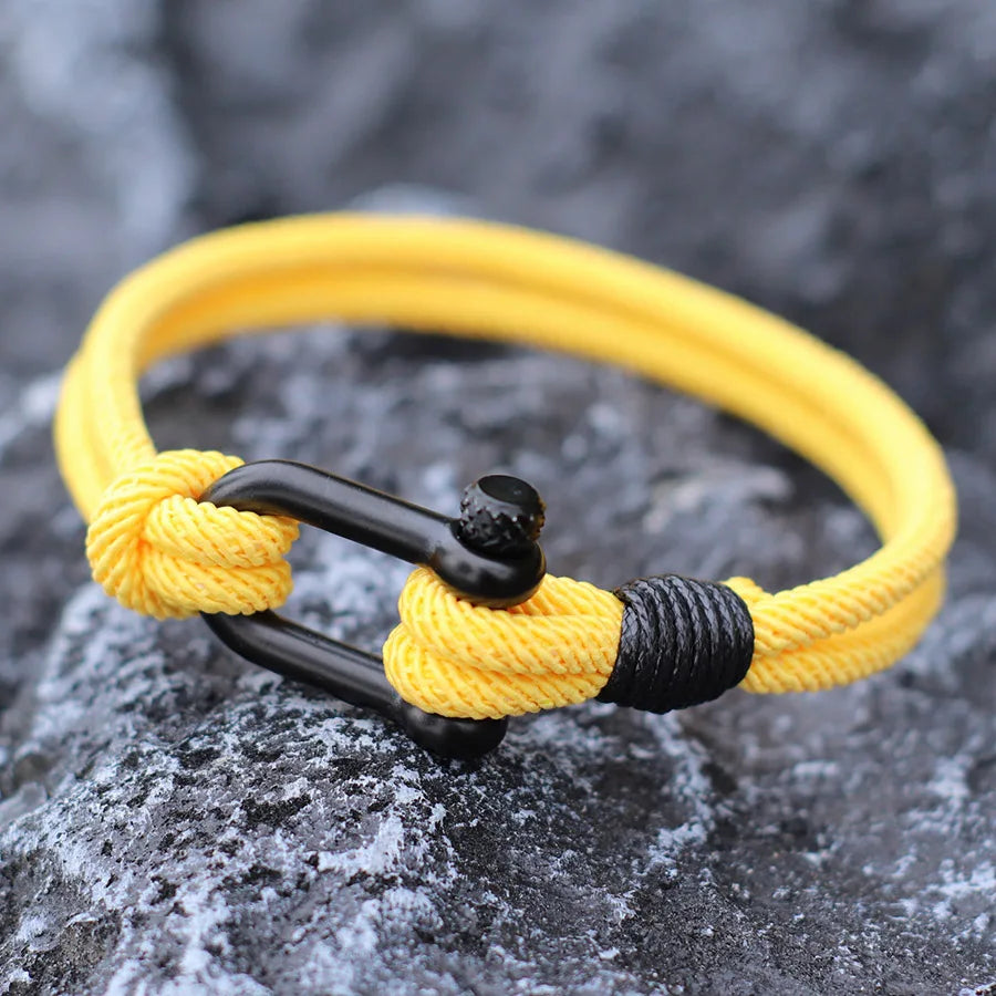 Stylish Nautical Wrap Bracelet for Men with Stainless Steel Buckle - Smarsty