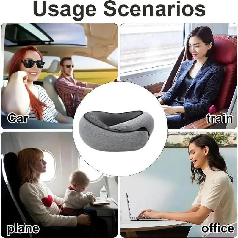 Memory Foam Travel Neck Pillow for Comfortable Support - Smarsty