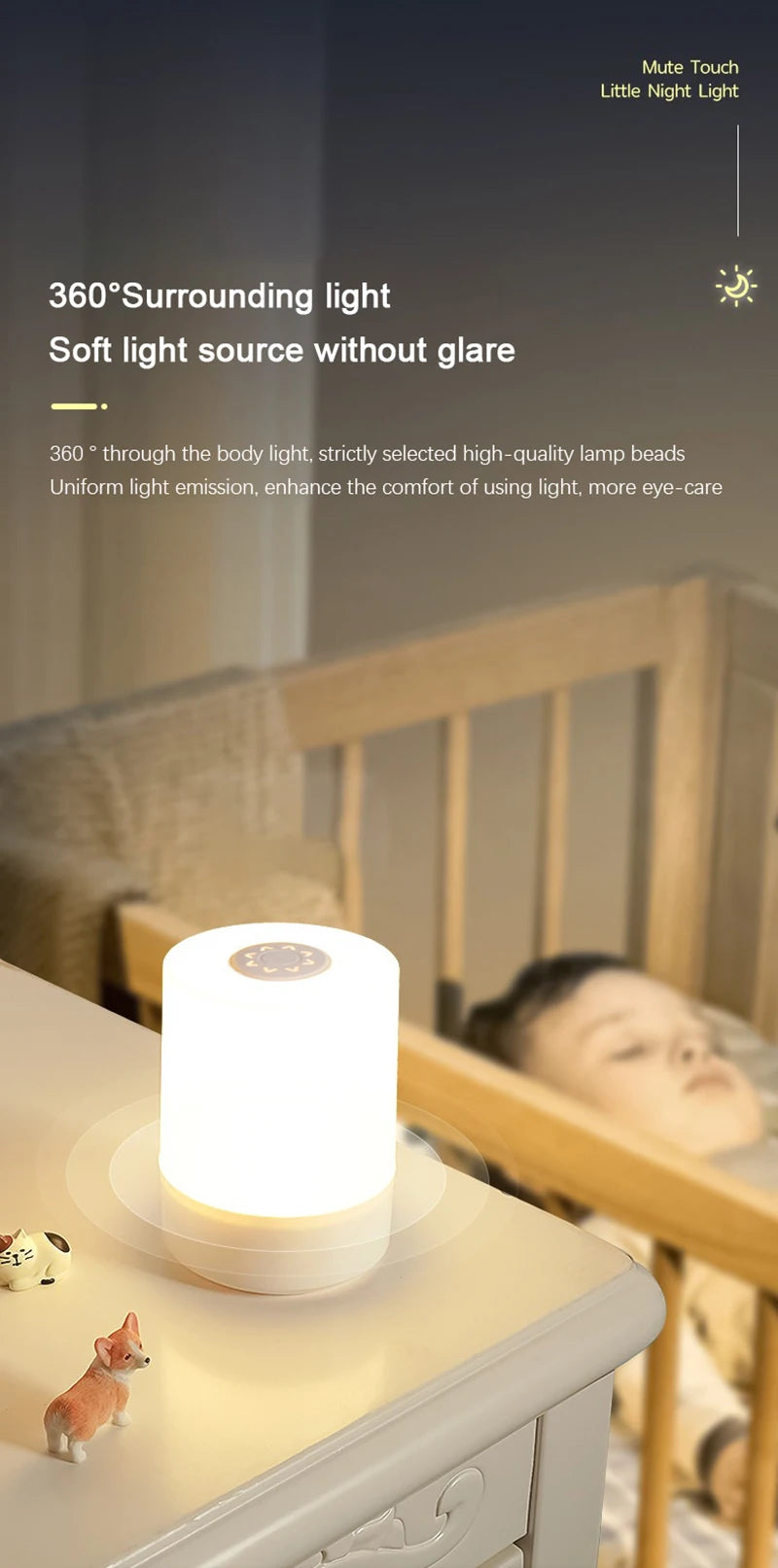 Dimmable LED Night Light with Touch Control - Smarsty