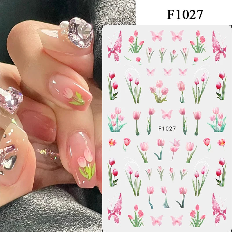 3D Colorful Marble Nail Stickers for DIY Art - Smarsty