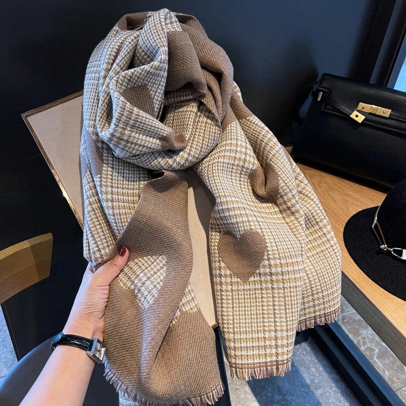 Double Side Cashmere Scarf Warm Thickened Winter Wrap - Smarsty