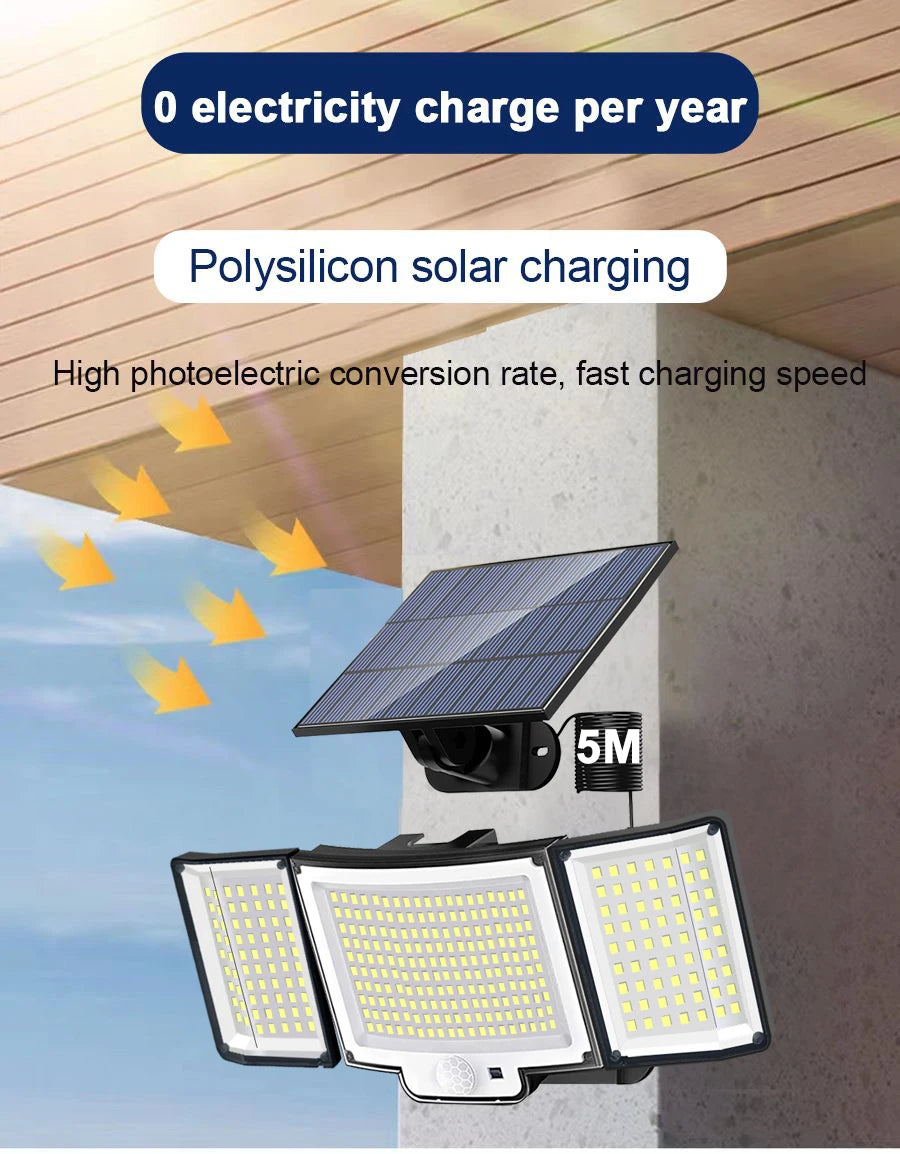 LED Solar Motion Sensor Outdoor Wall Lamp Waterproof - Smarsty