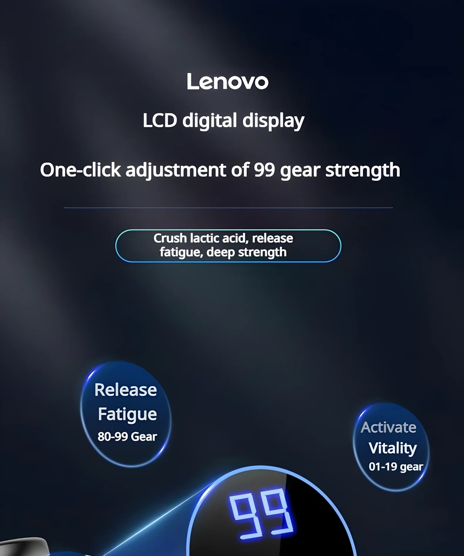 Lenovo Massage Gun for Deep Muscle Relief and Relaxation - Smarsty