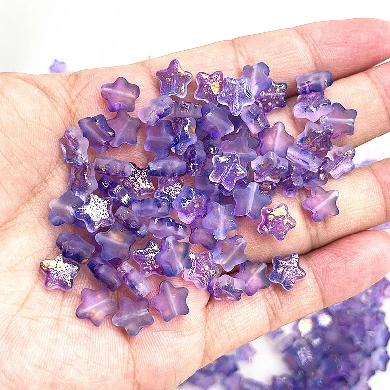 8mm Star Matte Glass Beads for Jewelry Making - Smarsty