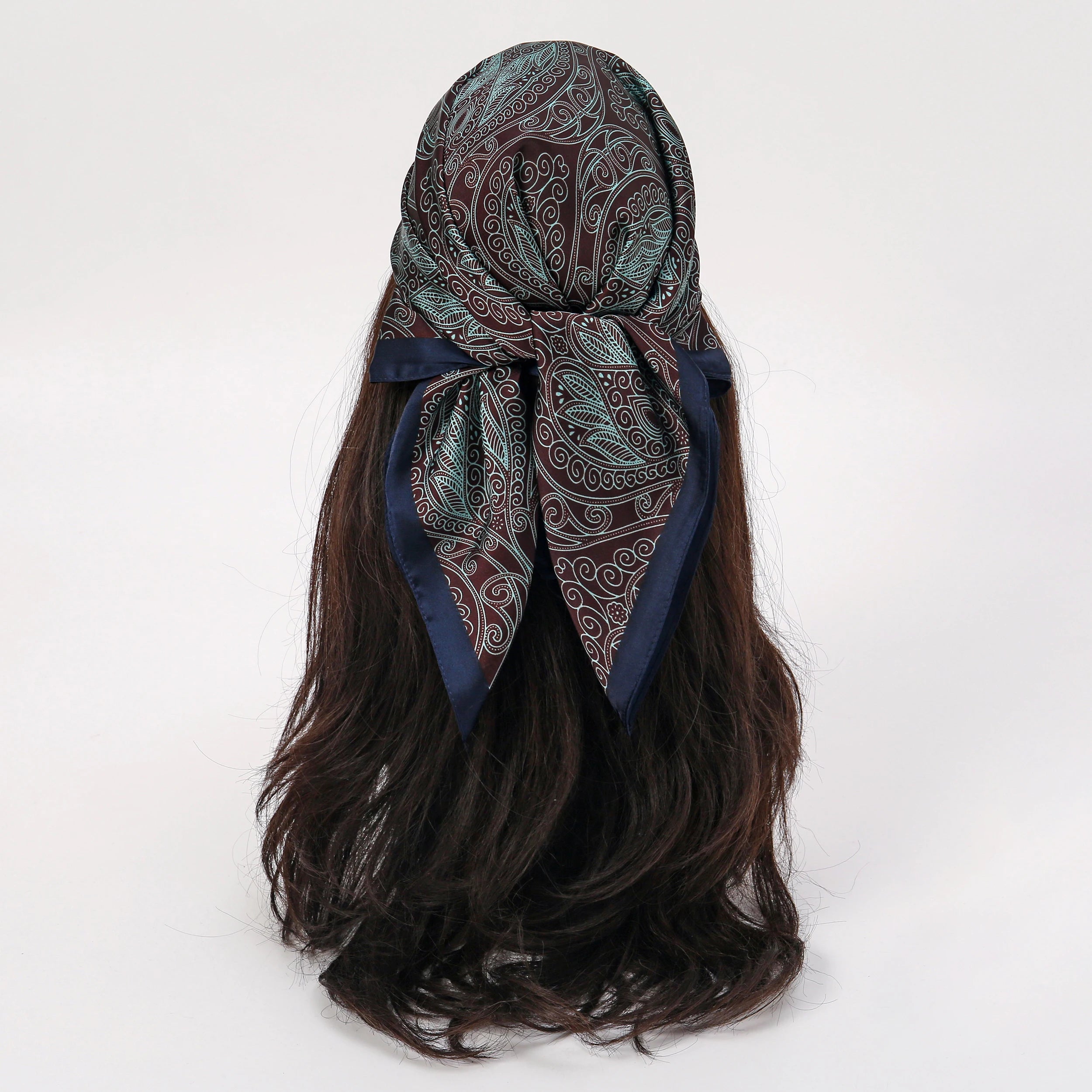Bohemian Floral Print Silk Scarf for Women Sun Protection - Smarsty