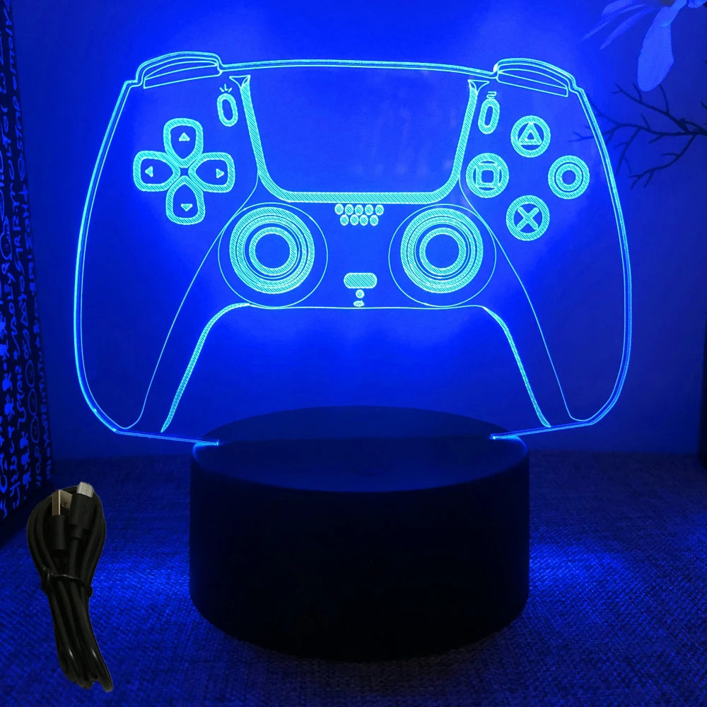 Neon Gamer 3D LED Night Light for Kids - Smarsty