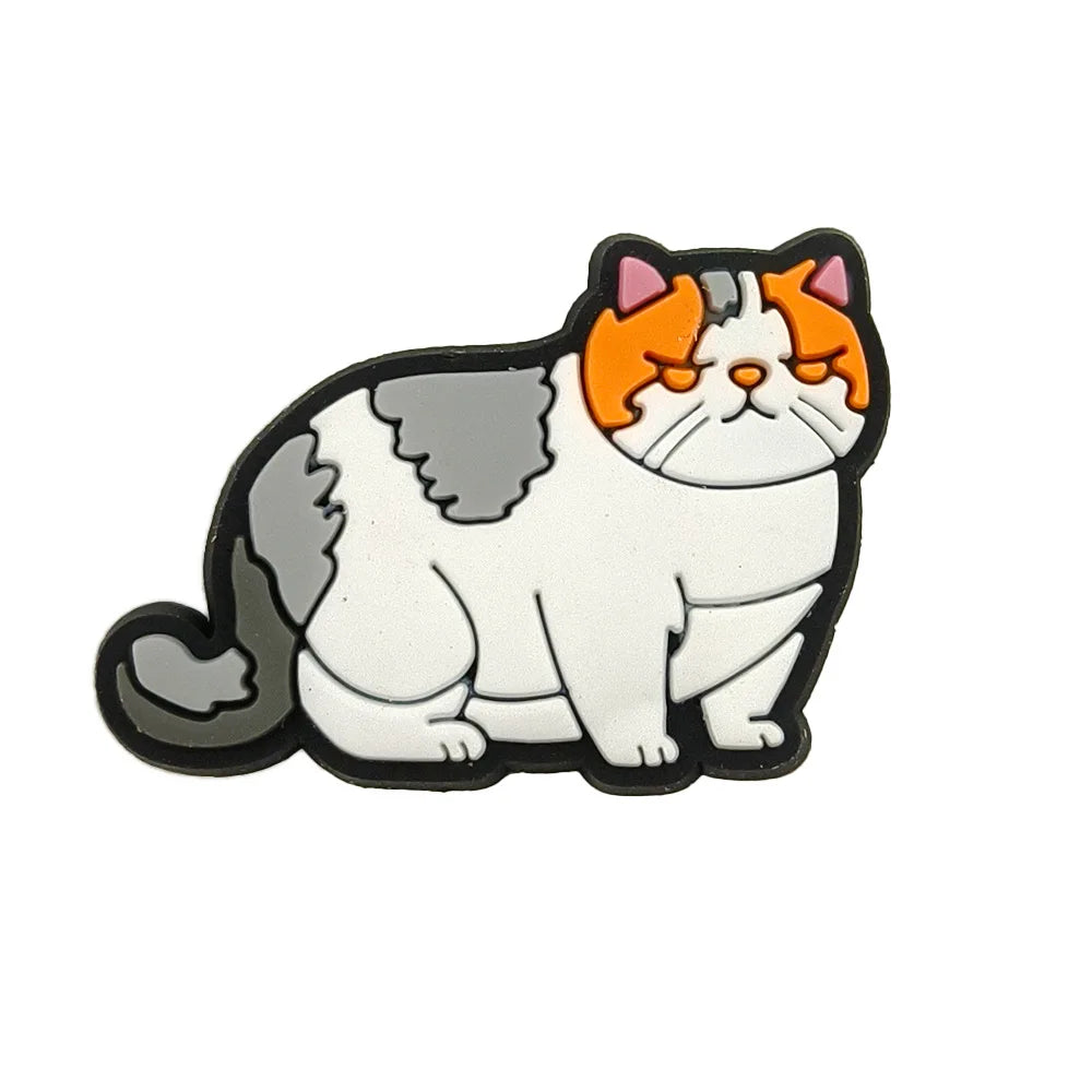 1pc Cute Cartoon Cats PVC Shoe Charms for Clogs Accessories Shoe Decorations Sandals Pins DIY Kids Women Beach Bags Accessories