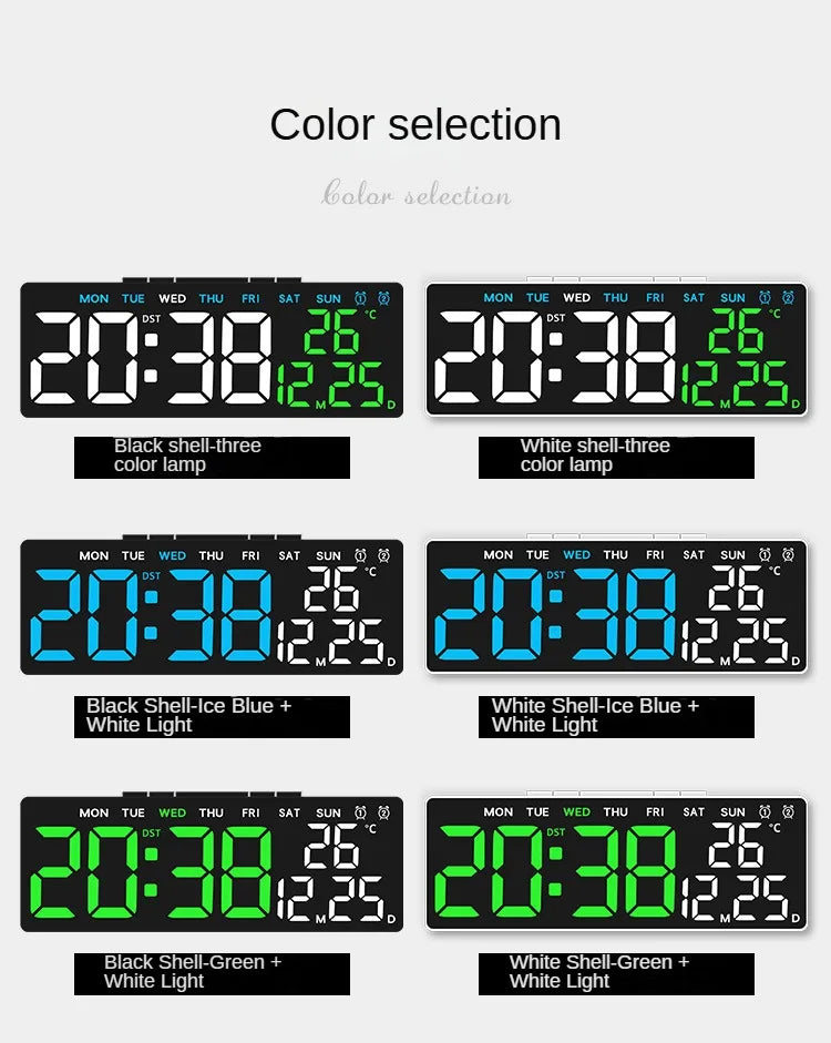 Digital LED Alarm Clock with Adjustable Brightness and Temperature Display - Smarsty