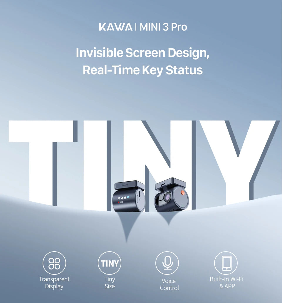 2K Tiny Car DashCam With WiFi App And Voice Control - Smarsty