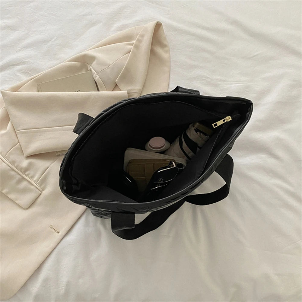 Women Tote Bag Large Capacity Cotton Padded Quilted Travel - Smarsty