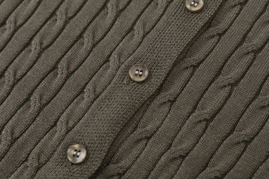 AS AW25 new design knitting cable cardigan + ribbing mockneck dress maxi length match for lady wear - Smarsty