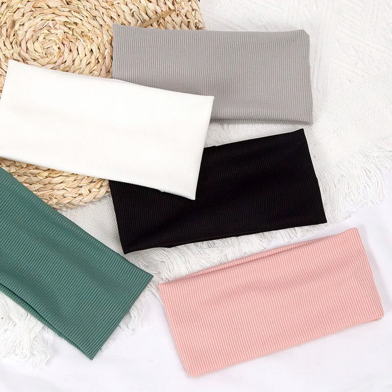 Elastic Solid Color Headbands For Running Non Slip Comfort - Smarsty