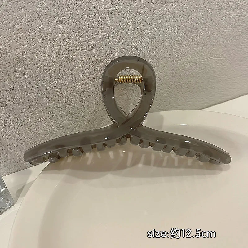 Large Jelly Hair Claw Shark Clip Strong Hold Morandi - Smarsty