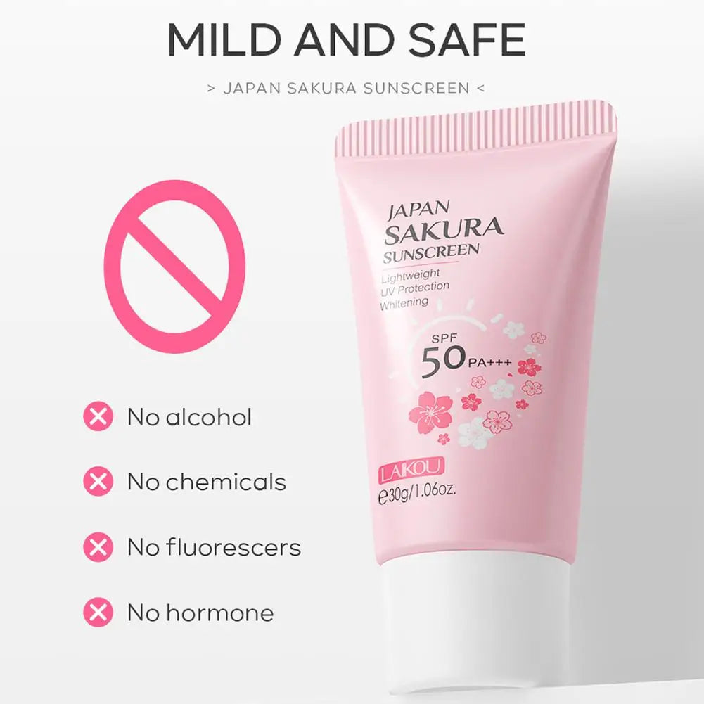 Sakura Sunscreen Cream SPF50 Moisturizing UV Protection - Smarsty