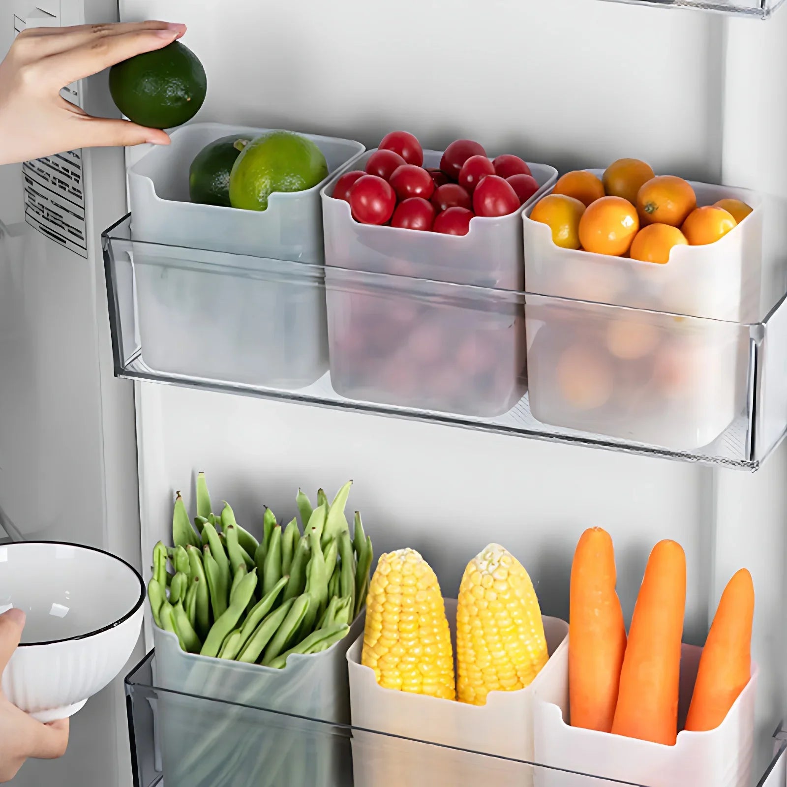 1/5PCS Refrigerator Storage Boxes Food Fresh Organizer Cold Storage Crisper Fruit Spice Food Container Boxes Home Kitchen Boxes by Smarsty