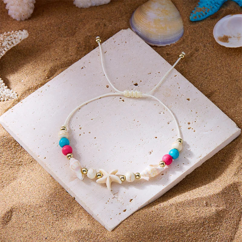 Bohemian Starfish Conch Shell Beads Bracelet for Women - Smarsty
