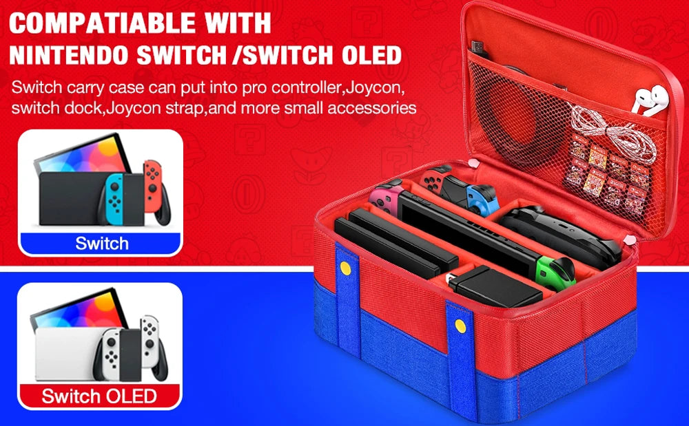Large Waterproof Carrying Case for Nintendo Switch OLED - Smarsty