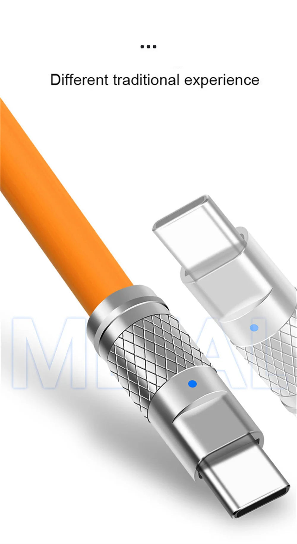 3PCS 120W Super Fast Charge Type-C Liquid Silicone Cable Quick Charge USB C Lines For Xiaomi Huawei Samsung USB Phone Data Wire - Smarsty