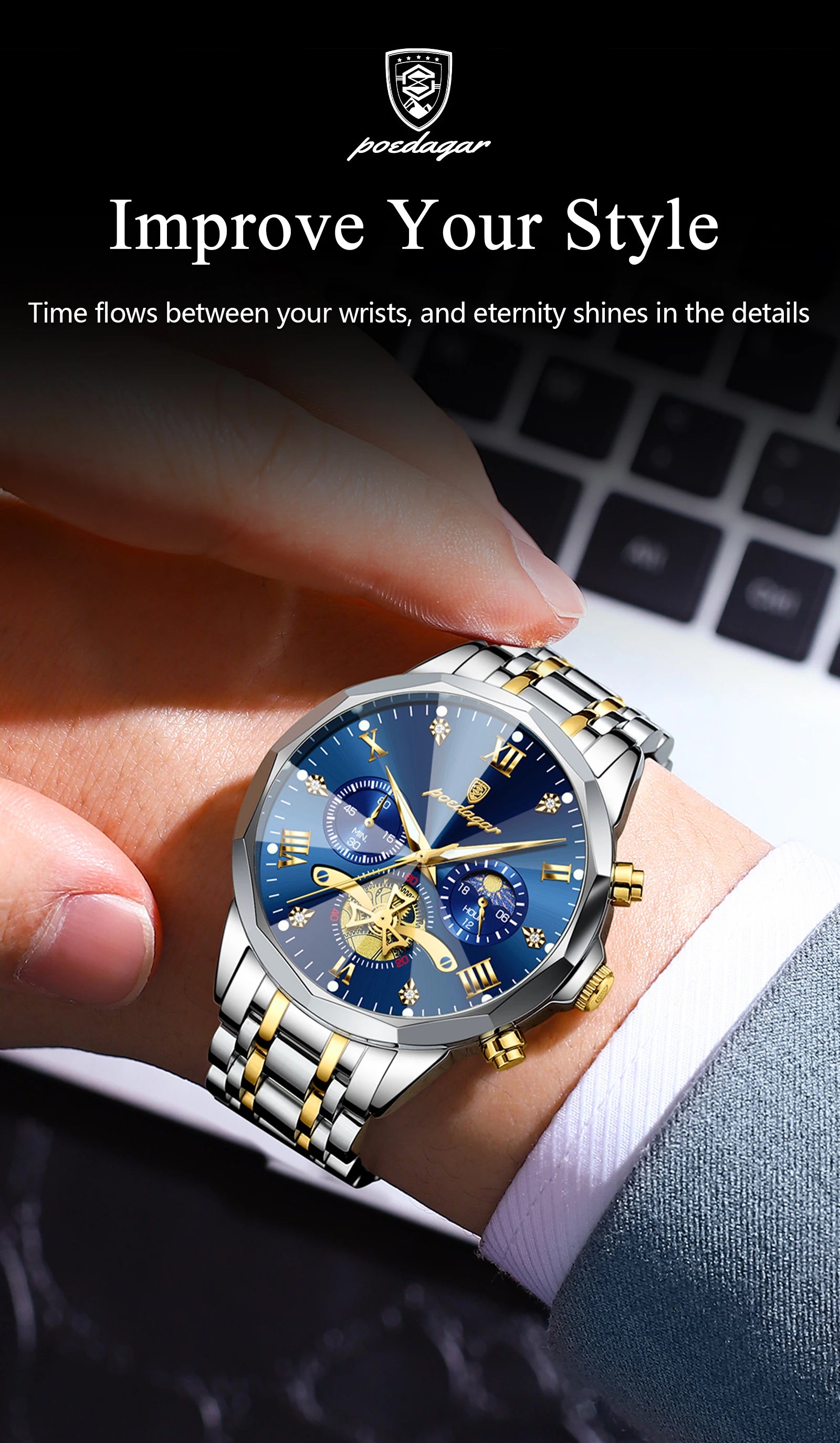 Luxury Waterproof Men's Chronograph Watch with Luminous Features - Smarsty