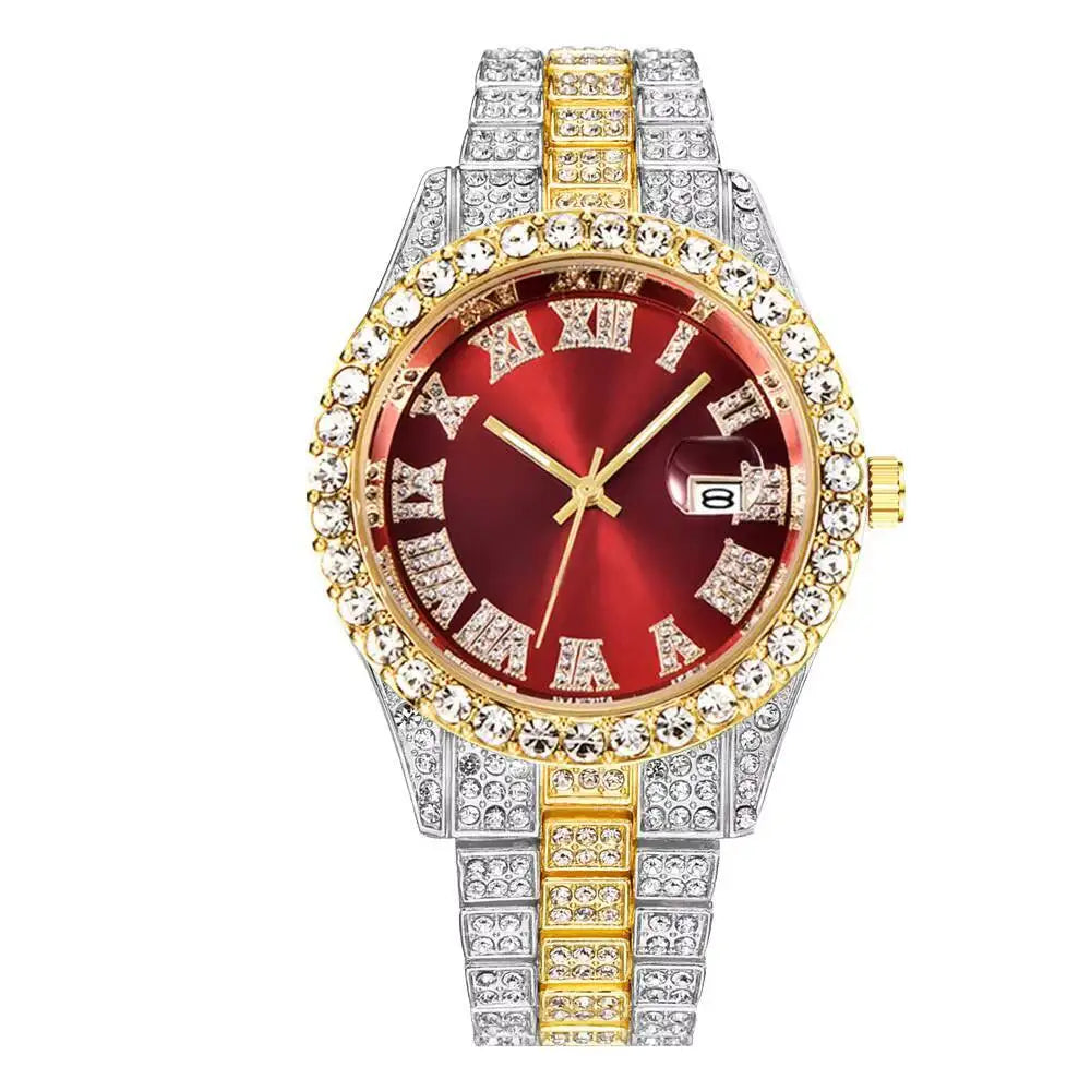 Luxury Diamond Quartz Watch for Men with Stainless Steel Strap - Smarsty