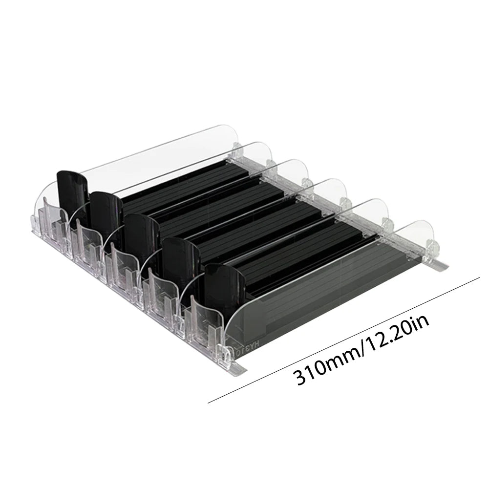 Canned Beverage Push Rack Drink Organizer Dispenser Spring Push Adjustable Width Storage Shelf E-shaped Glide for Kitchen Fridge by Smarsty