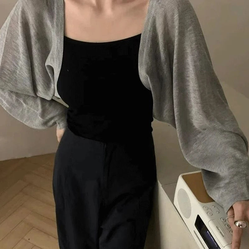 Fashion Thin Solid Color Ice Silk Sunscreen Cardigan Sunscreen Clothing For Women Girls Casual Summer Long Sleeve Short Coat - Smarsty