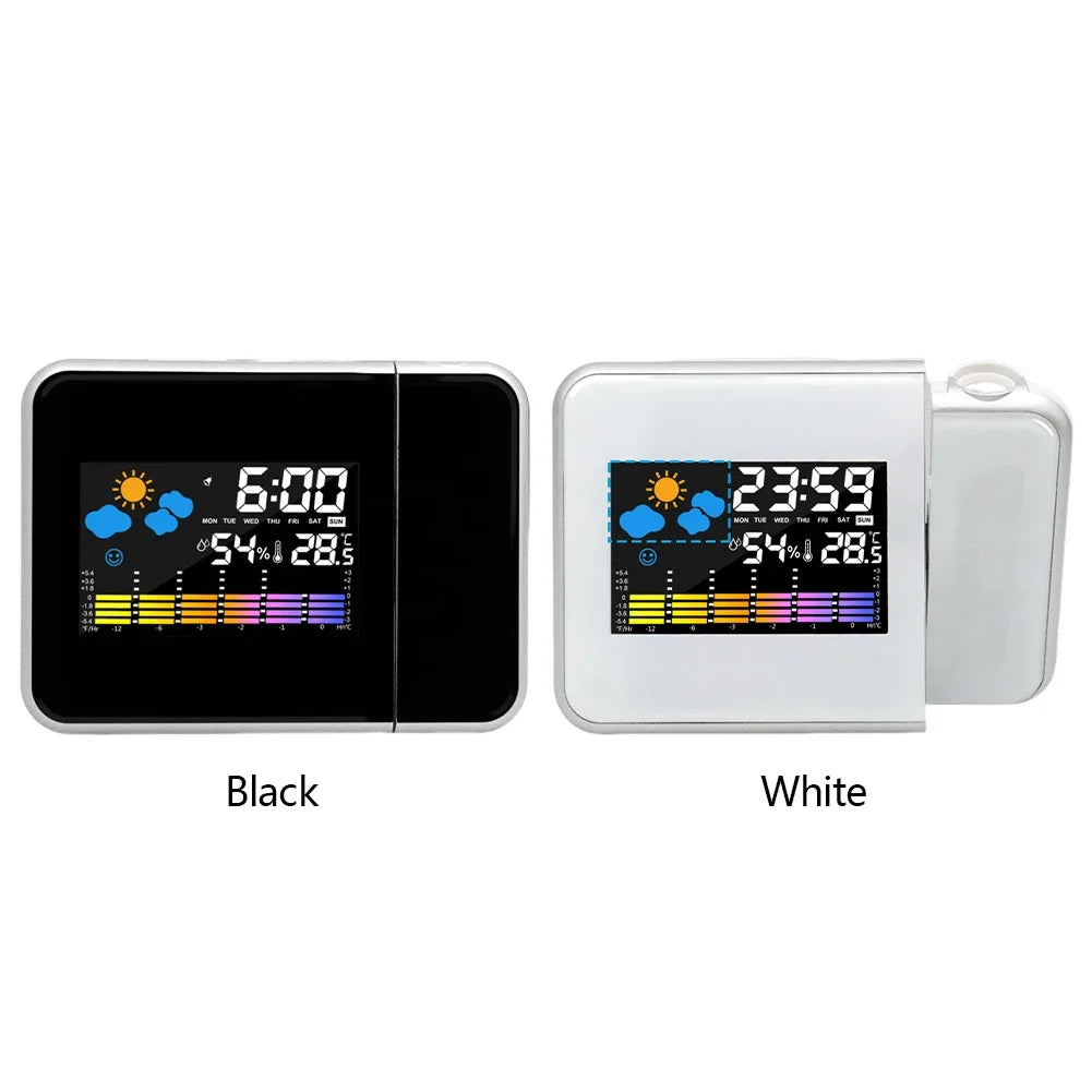Color Screen Digital Projection Alarm Clock with Rotating Display - Smarsty