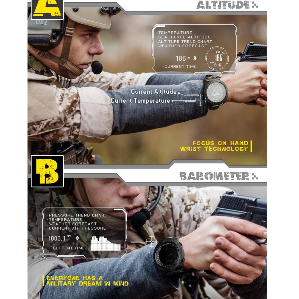 North Edge Men's Waterproof Digital Sports Watch with Altimeter - Smarsty