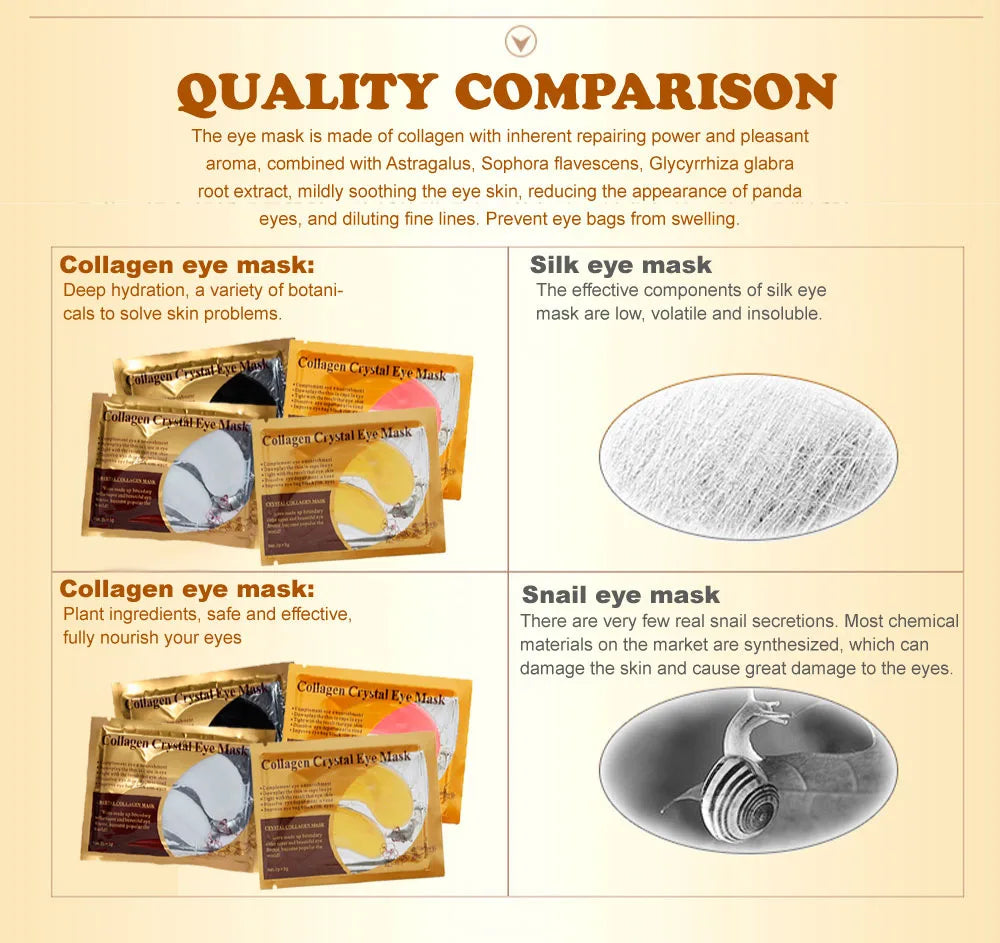Gold Collagen Crystal Eye Masks for Dark Circles and Puffiness - Smarsty