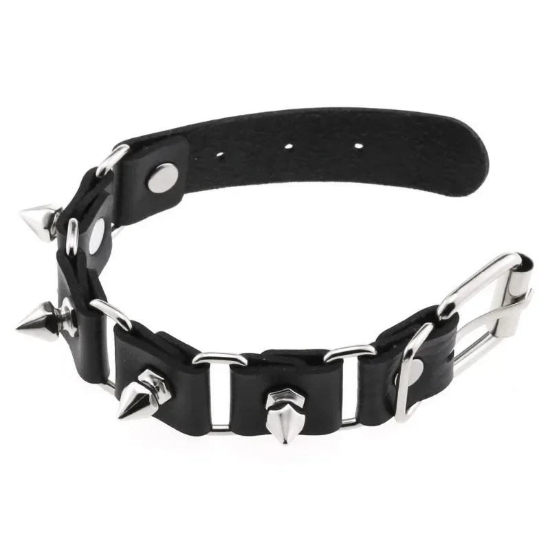 Unisex PU Leather Punk Bracelet with Spikes and Skull - Smarsty