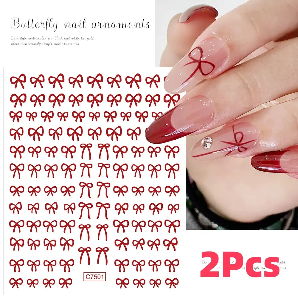 Self-Adhesive 3D Bowknot Nail Stickers for Easy Manicure - Smarsty