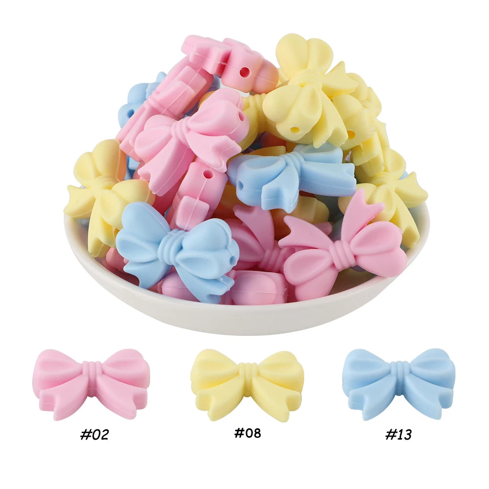 10pcs Silicone Bowknot Beads for DIY Jewelry Making - Smarsty
