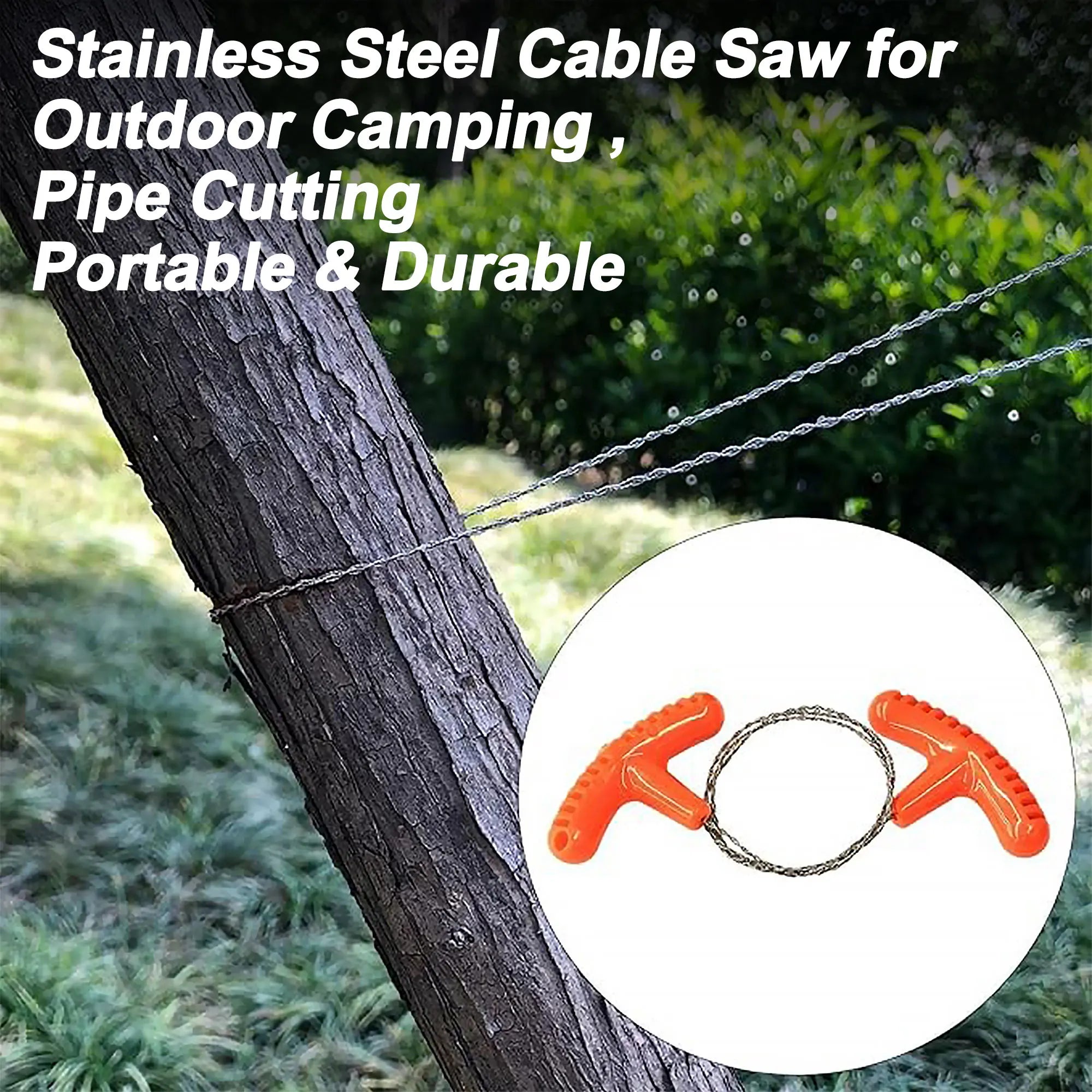 Cable Saw Stainless Steel Wire Saw Pocket Hand Saw for PVC, PE, ABS Pipes Cutting, Camping Hiking Wood Cutting by Smarsty