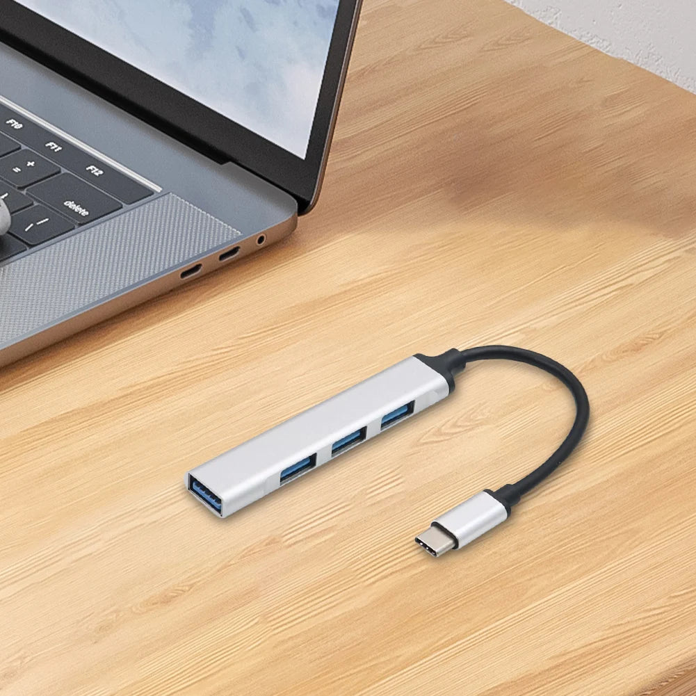 4-In-1 USB 3.0 Hub Adapter 5Gbps USB Splitter USB C To USB Hub Multiple USB 3.0 Hub USB Port Expander for Laptop and PC