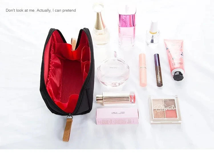 2024 New Women Cosmetic Bag Solid Color Korean Style Makeup Bag Pouch Toiletry Bag Waterproof Makeup Organizer Case Luxury Bag - Smarsty
