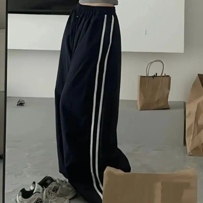 Y2K Vintage Women Loose Pants Oversized Hip Hop Drawstring Pocket Fashion Chic Cargo Pant Casual Office Lady Baggy New Trousers - Smarsty