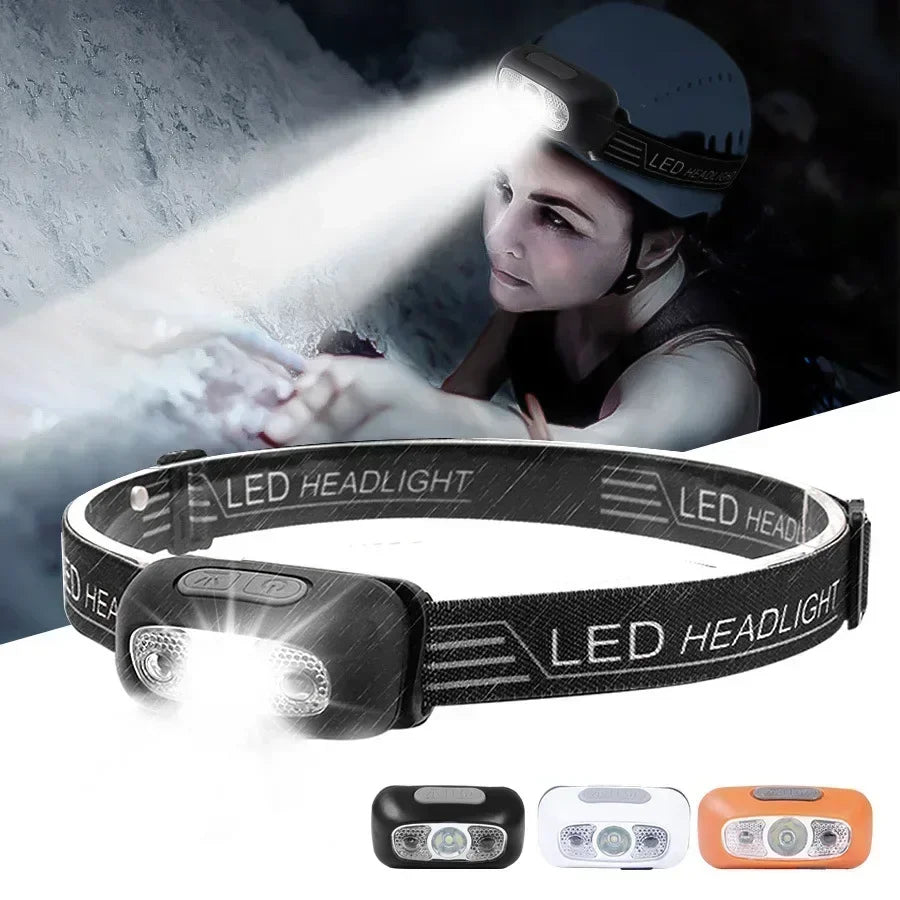 Strong Light Headlamp Mini Led Night Fishing Powerful Torch Head Lamp Outdoor Waterproof Camping Portable LED Sensor Headlamps by Smarsty