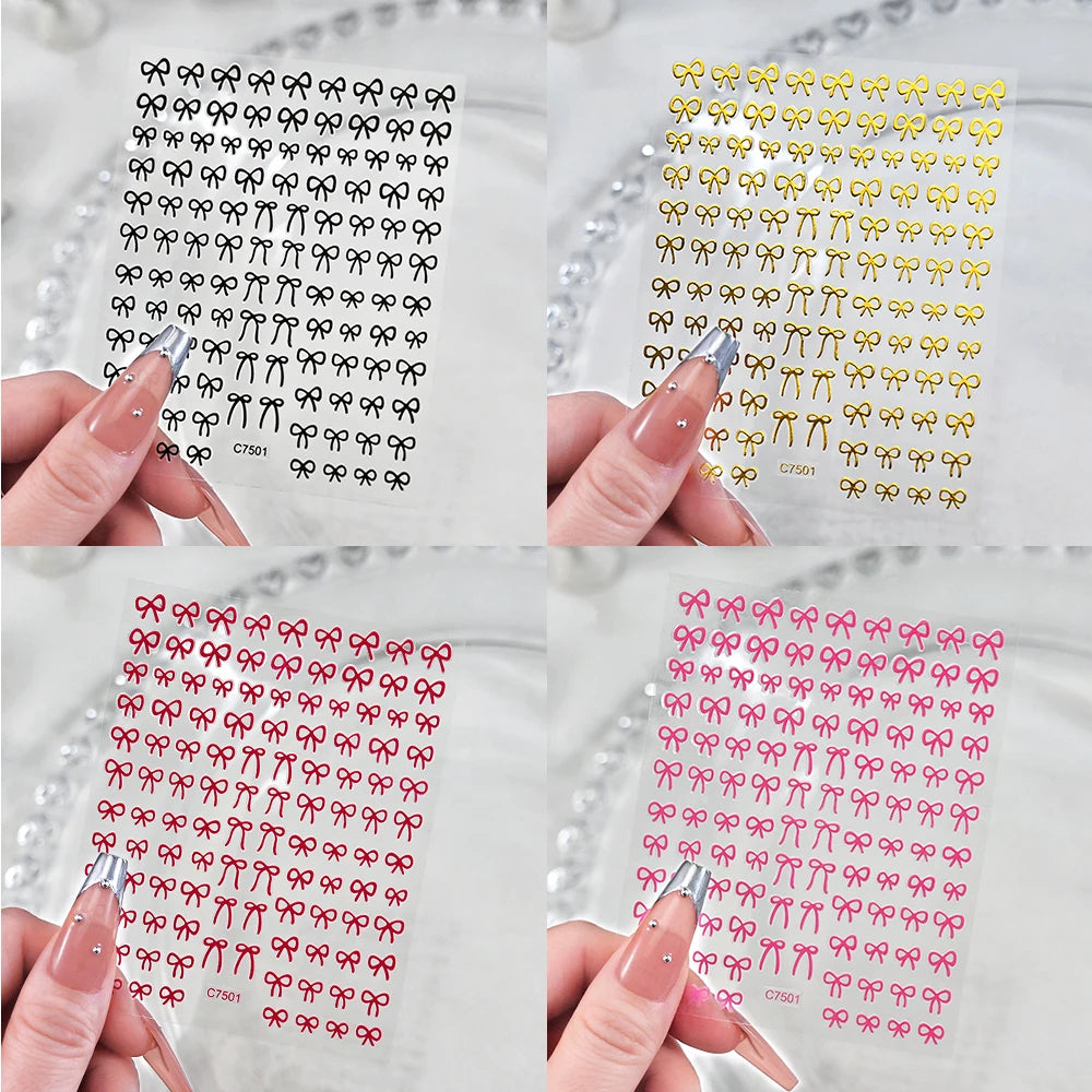Self-Adhesive 3D Bowknot Nail Stickers for Easy Manicure - Smarsty