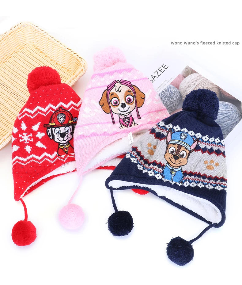 Kids Cartoon Winter Hat Scarf Set With Gloves Warmth - Smarsty