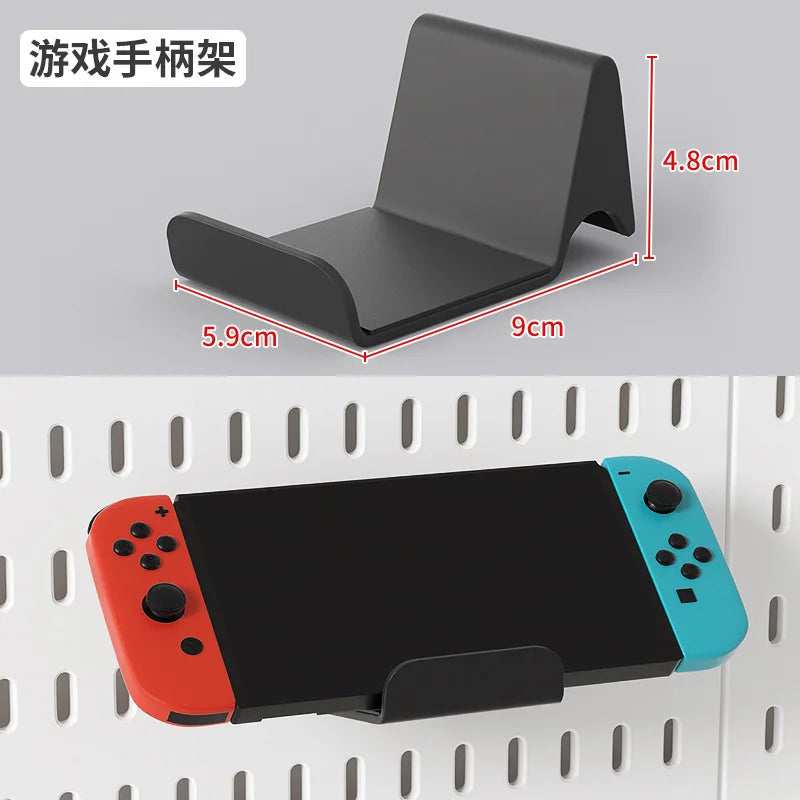 No Punching Pegboard Wall Organizer Panel Shelves For Gamer Room,bathroom,kitchen Storage Rack Organizer Pegboard Accessories